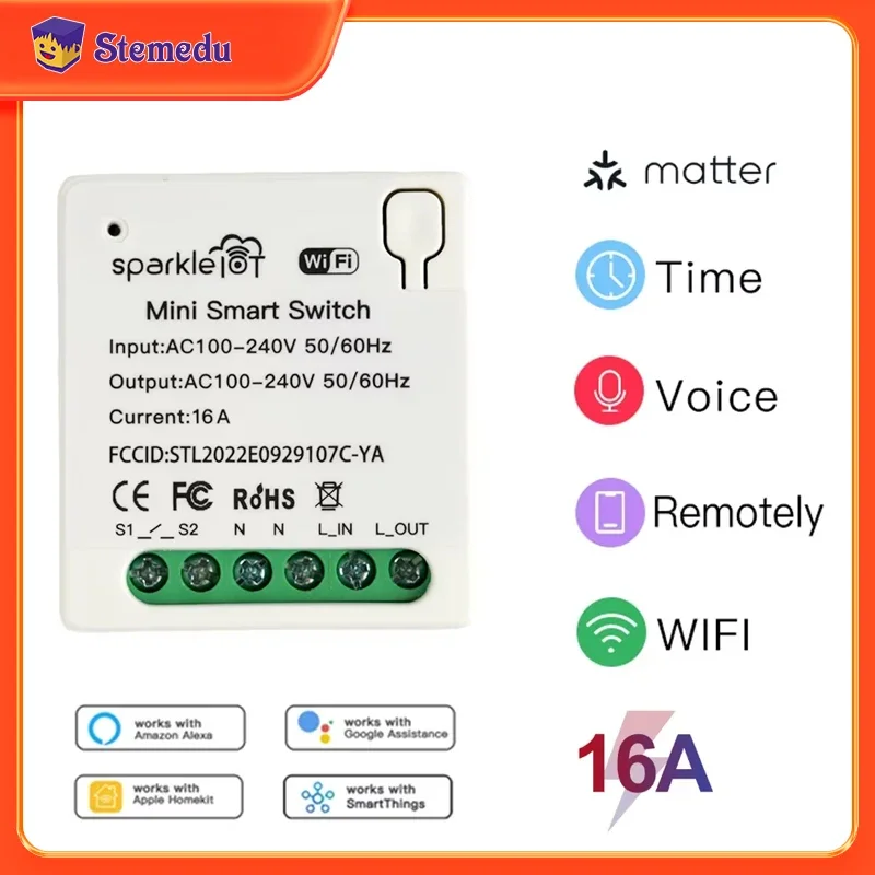 16A Matter WIFI Smart Switch A - Home Automation Tutorial 评论和价格